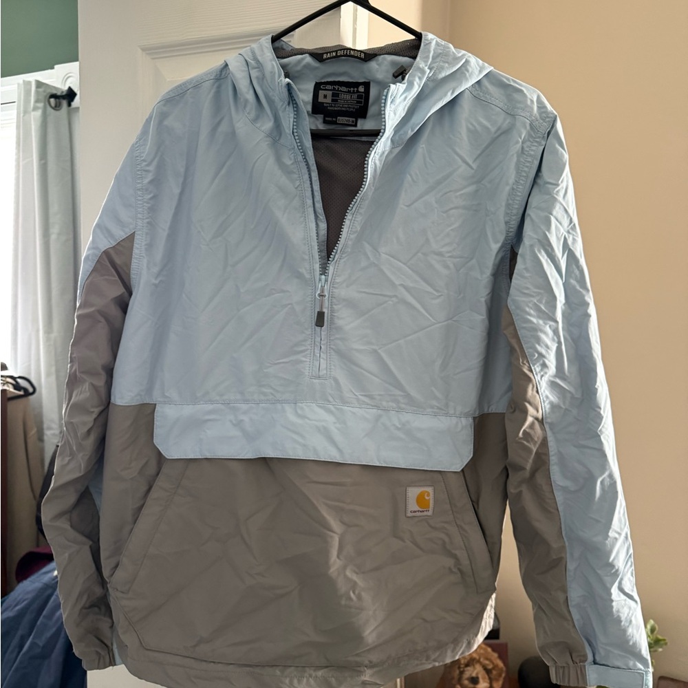 Carhartt Rain Defender Jacket in Light Blue and Gray